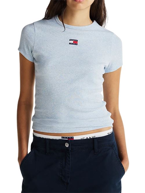 T-shirt donna azzurra in cotone Tommy Jeans | DW0DW20463DSC